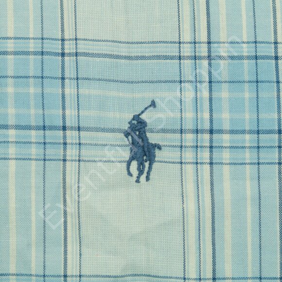 Vintage Polo Ralph Lauren Shirt Mens XL Blue Plaid Blaire Short Sleeve New - Picture 4 of 7